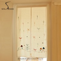 33.5" x 35.4" Flying Dandelion Cute House Embroidery Japanese Noren Door Curtain   262597917138